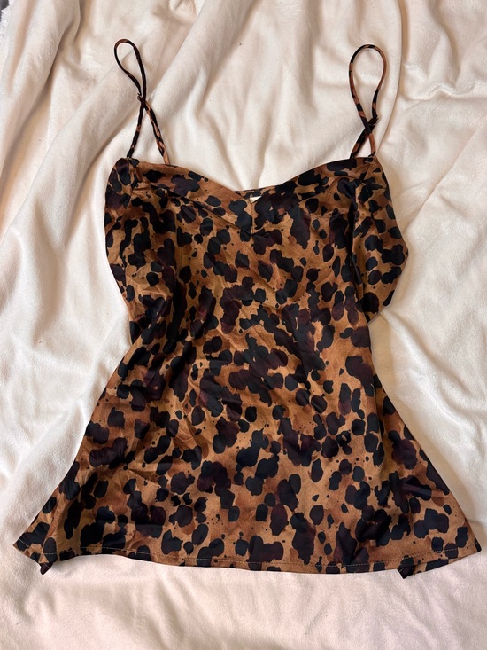 stars above Tops - stars above Leopard Print Satin Cami in Brown and Black